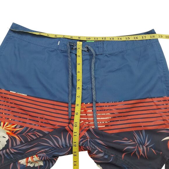 Quiksilver Boardshorts Mens 36 Blue Tropical Print Lightweight Summer Beach Pool - Picture 11 of 12